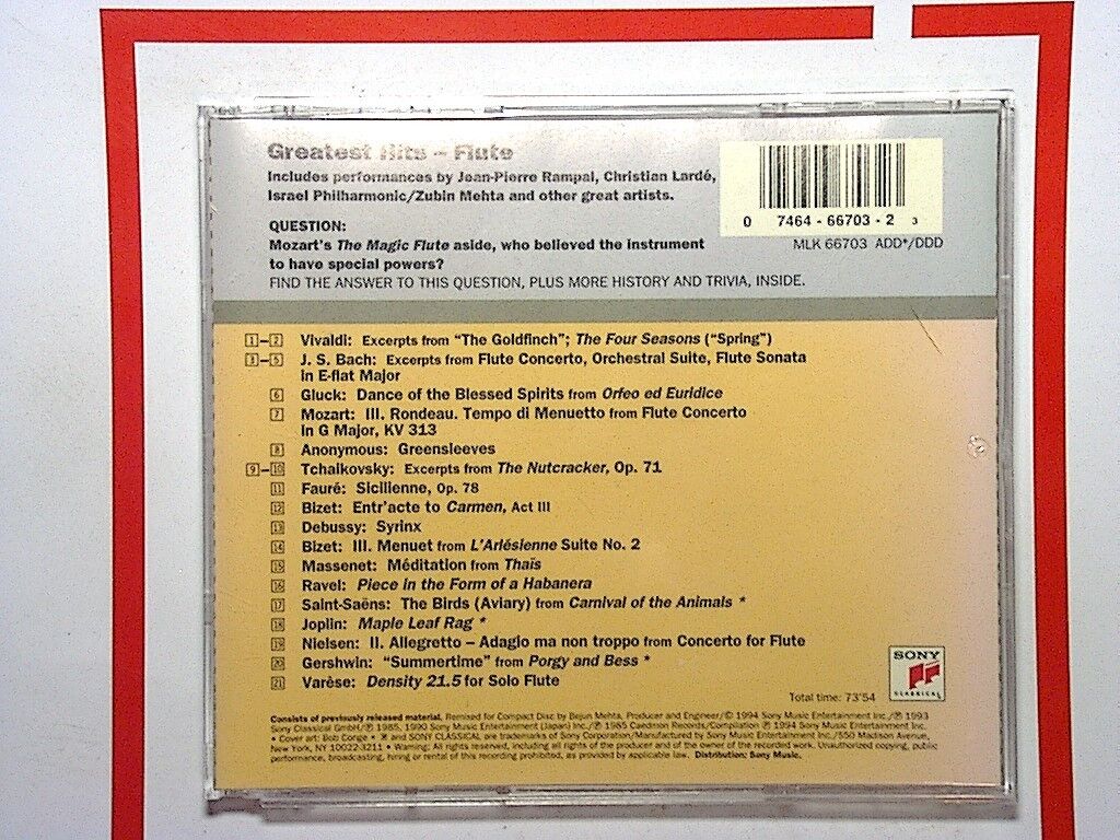 Various Artists Flute Greatest Hits CD