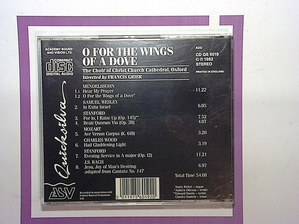 Oxford The Choir of Christ Church Cathedral - O For The Wings of a Dove CD