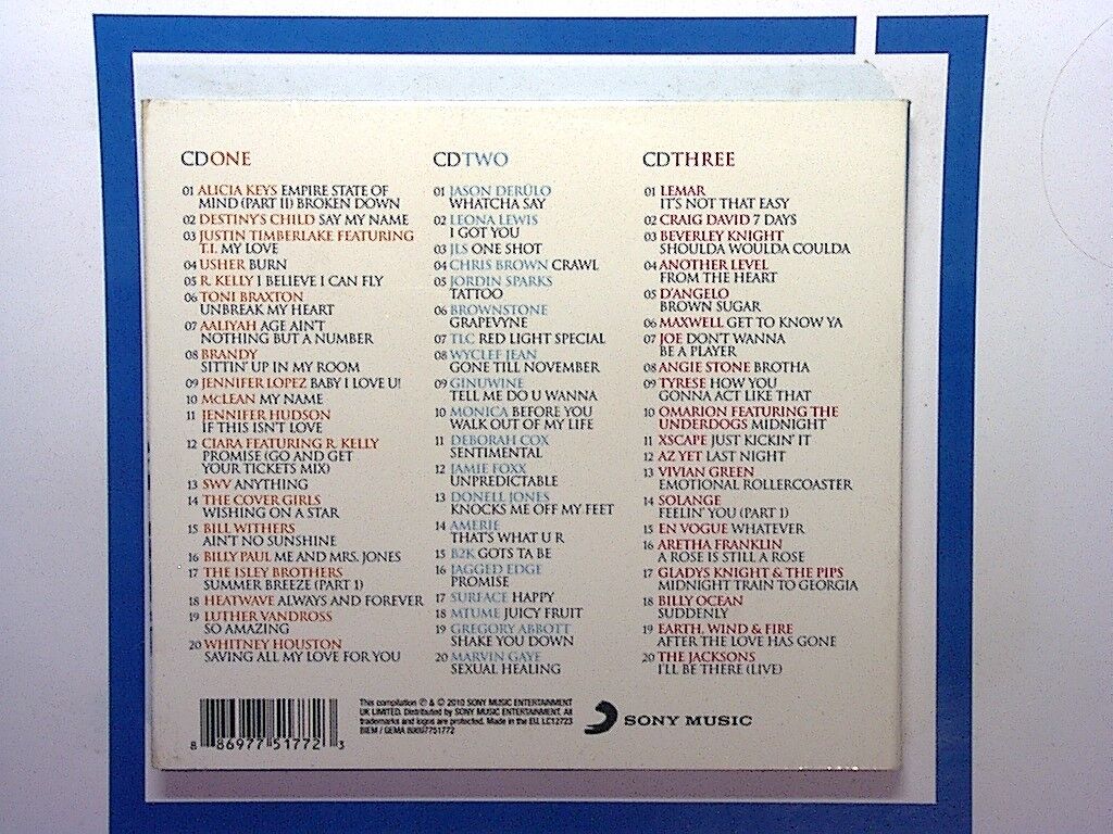 Various Artists - Chilled R&B (Summer Classics/Parental Advisory, 2010) 3CD Mint