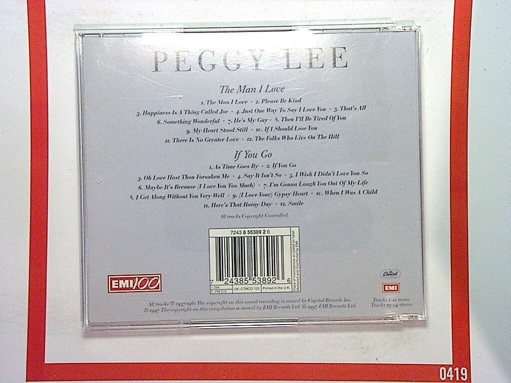 Peggy Lee The Man I Love / If You Go CD Mint (Gift Option)*