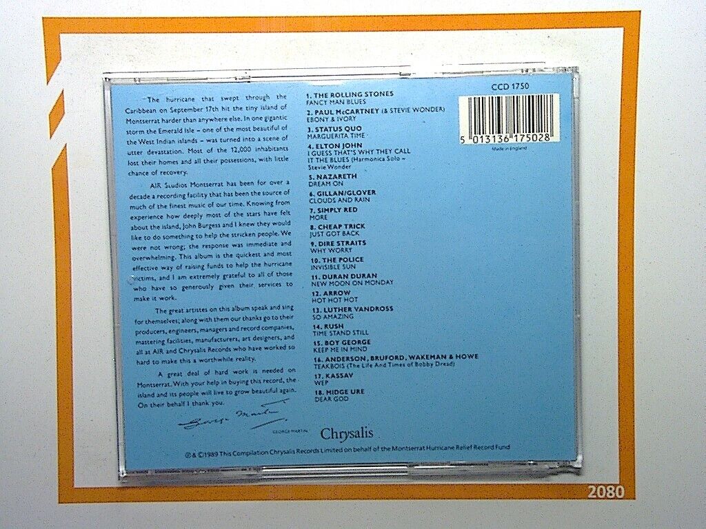 VARIOUS ARTIST AFTER THE HURICANE SONGS FOR MONSERRAT CD Mint