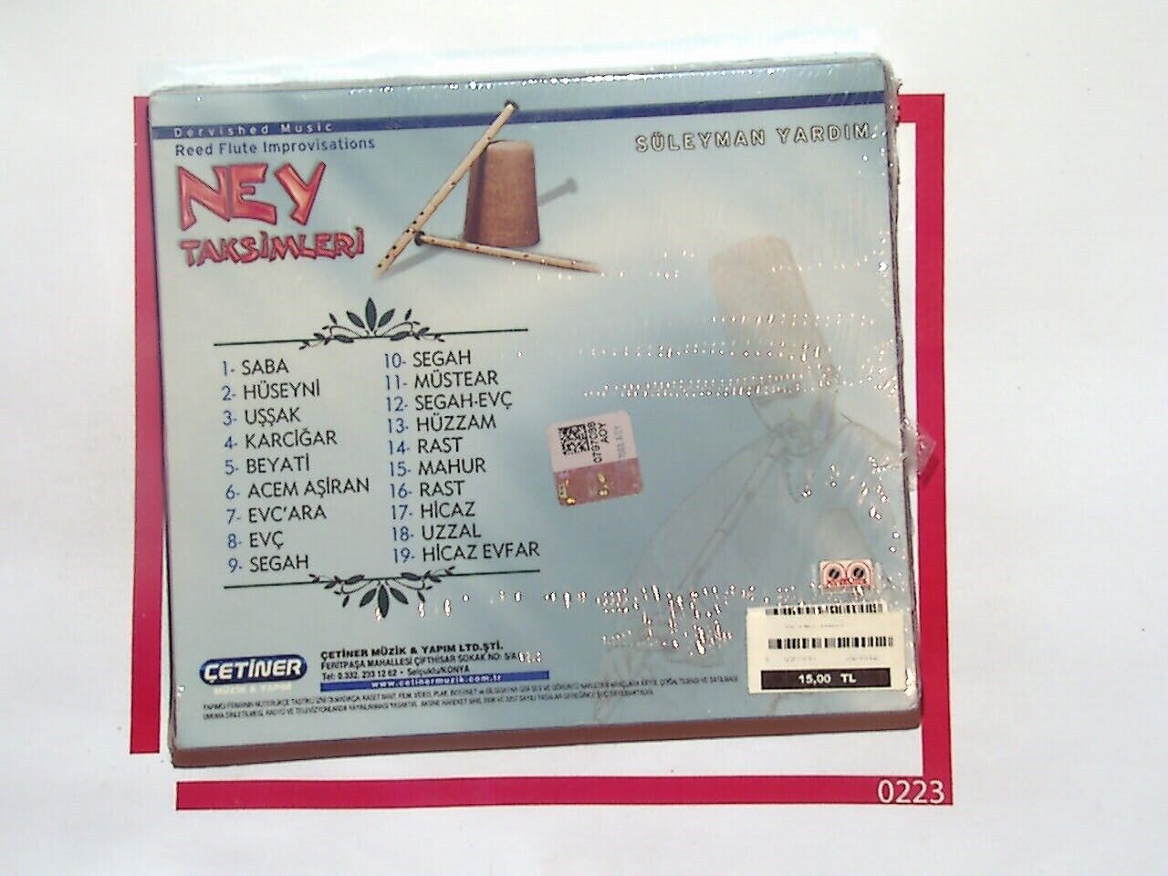 Ney Taksimleri Reed Flute Improvisations Suleyman Yardim CD New & Sealed
