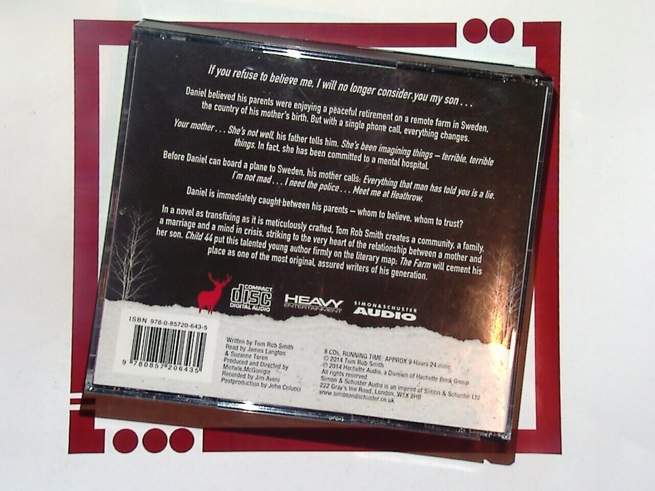 Tom Rob Smith THE FARM 4CD Mint