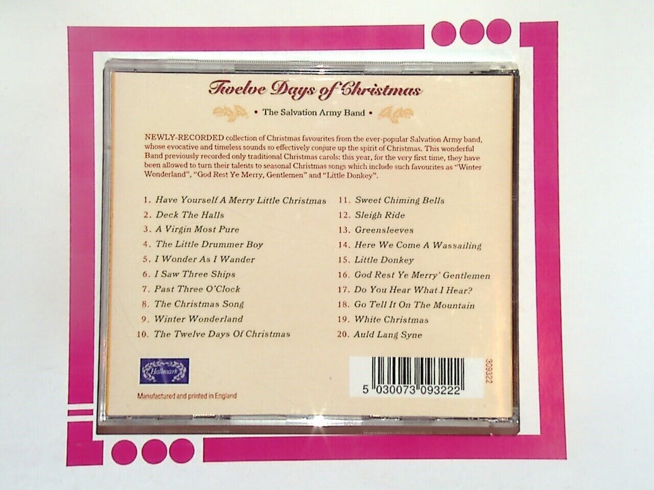 Salvation Army Band - Twelve Days of Christmas CD Nr Mint