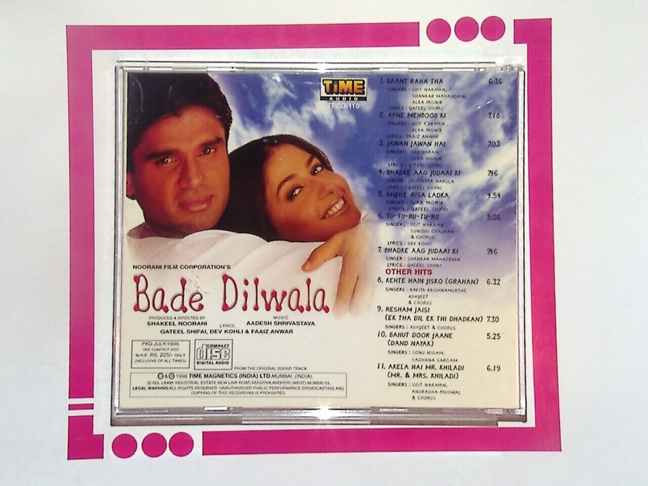 Aadesh Shrivastava Bade Dilwala Soundtrack CD VGC