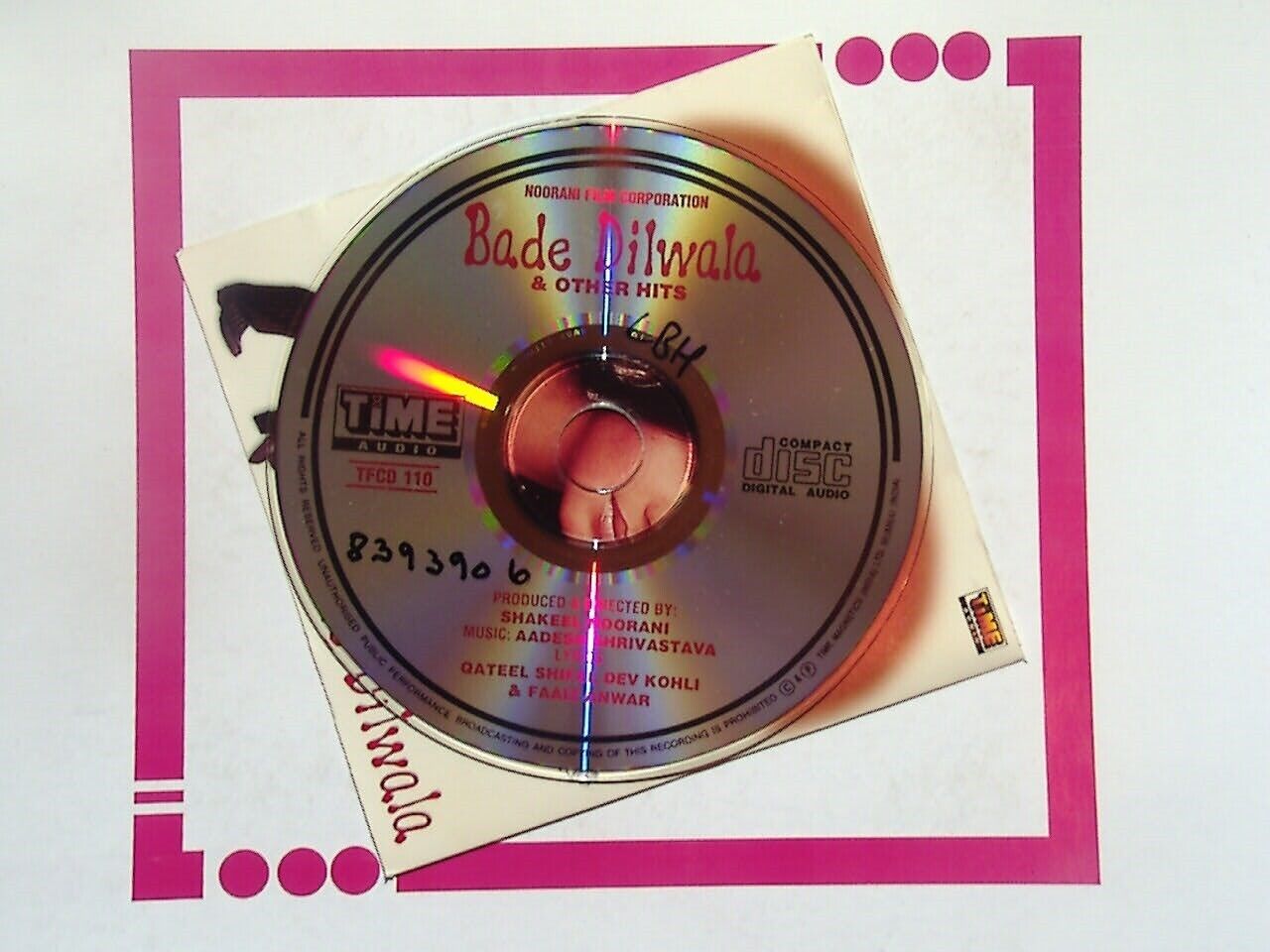 Aadesh Shrivastava Bade Dilwala Soundtrack CD VGC