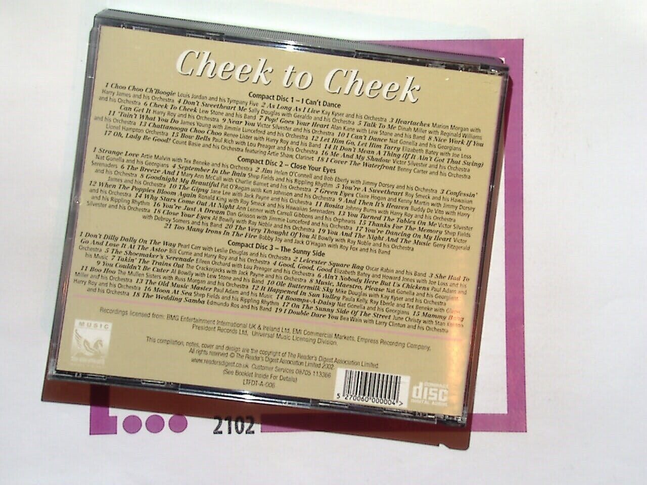 Reader's Digest Cheek to Cheek dancing Through The 30s & 40s 3CD mint
