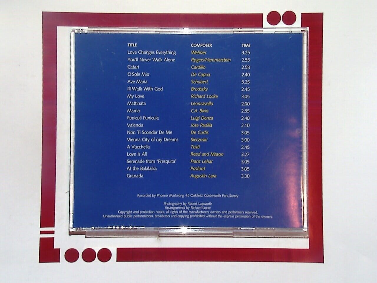 Richard Winsborough Sings Songs of Passion CD VGC Signed No attribution