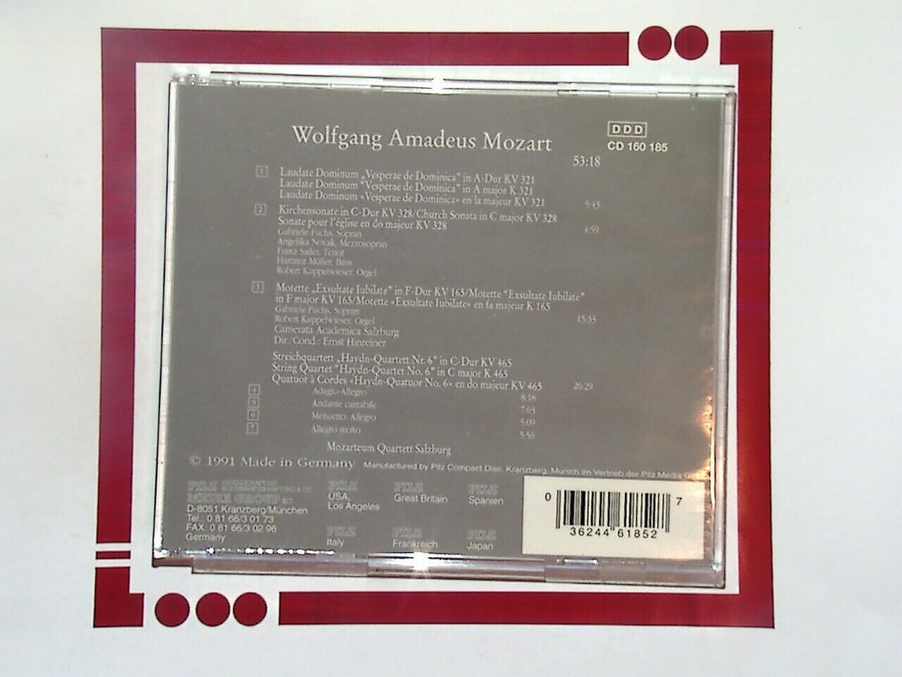 Vienna Masters Series CD 160 185 Mozart Kirchenmusik CD Mint