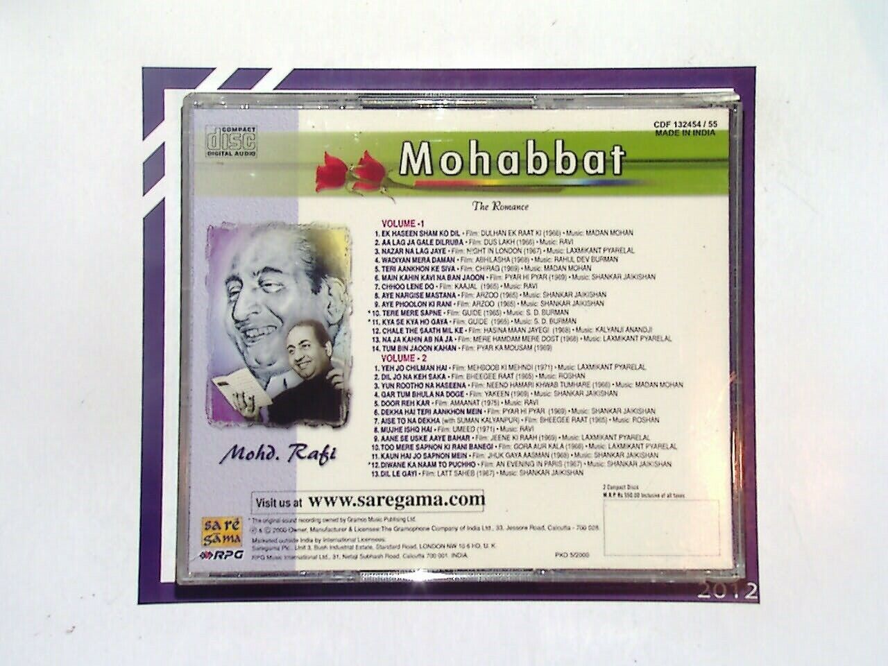 Mohabbat The Romance Mohd. Rafi CD Mint