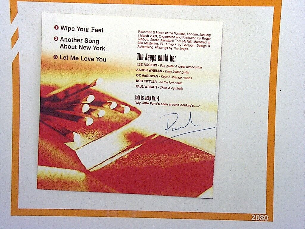 The Jeeps All Smoke And Mirrors EP Cd Mint Signed