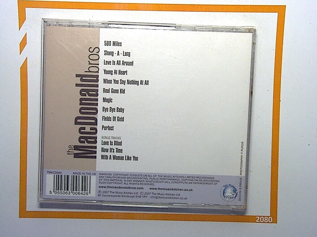The MacDonald Bros Brothers CD Mint Bonus Tracks