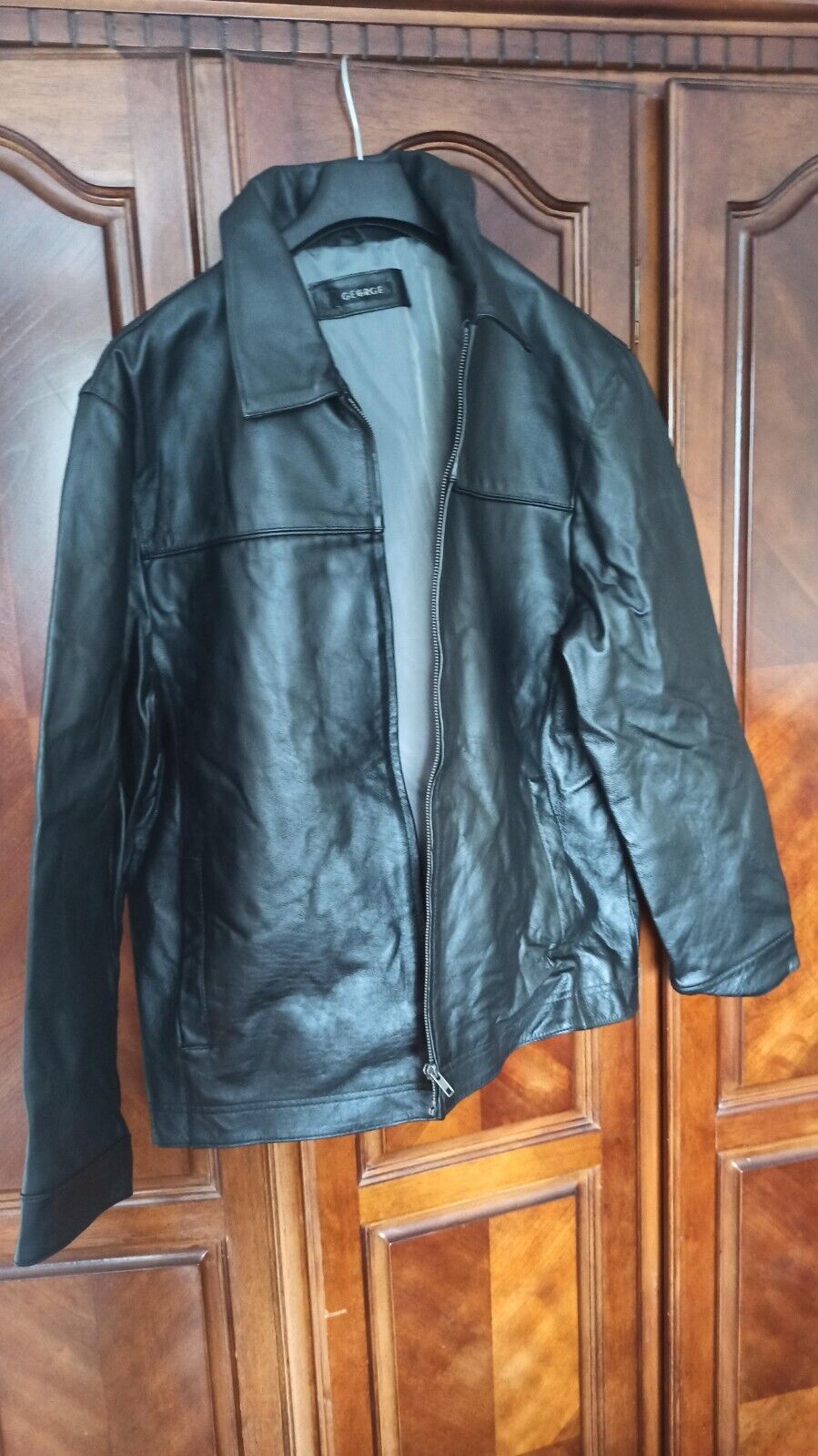 Vintage Men's George Soft Real Leather zipped Jacket Large Ex Condition
