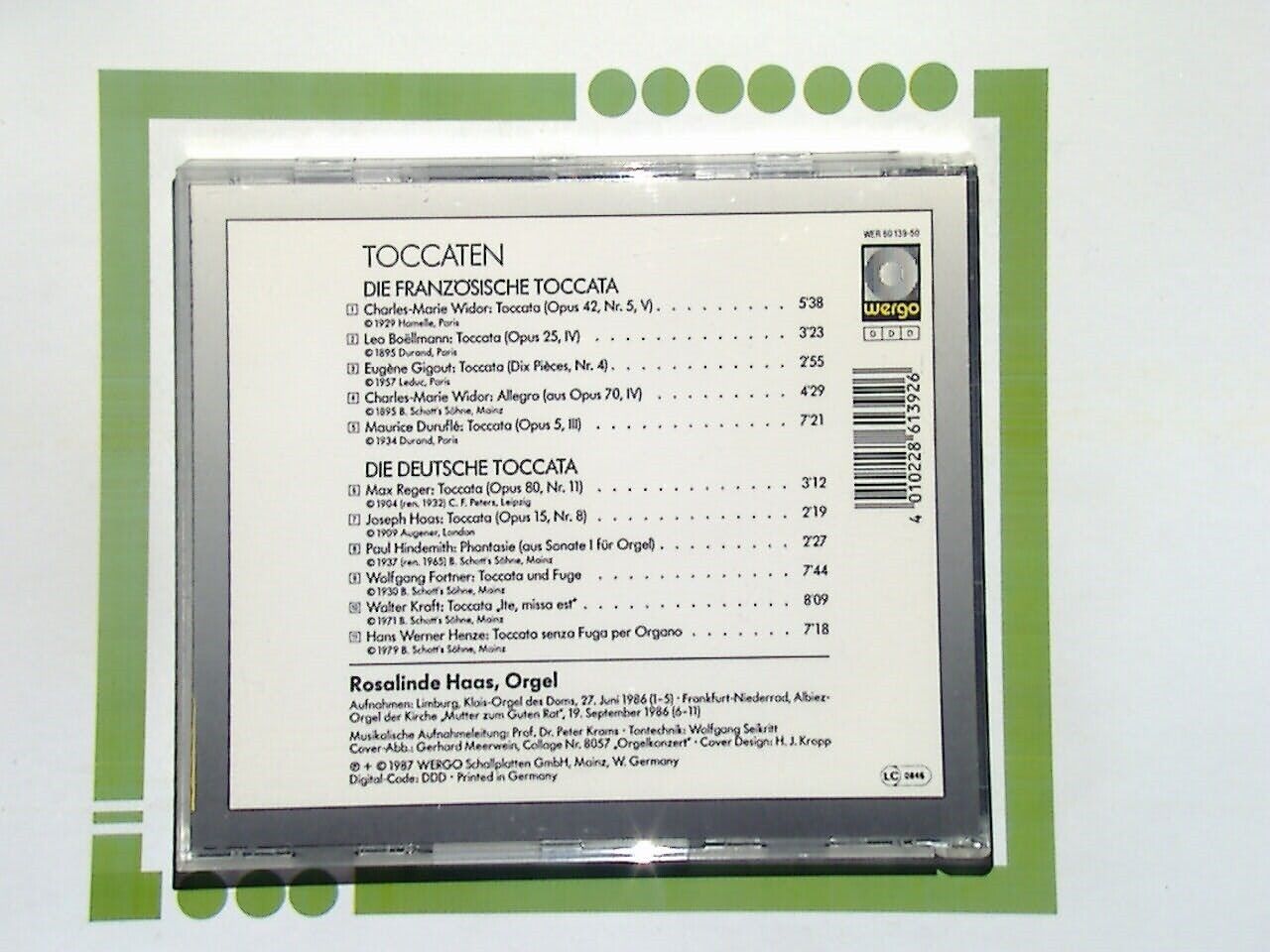 Rosalinde Haas Toccatas for Organ CD Mint