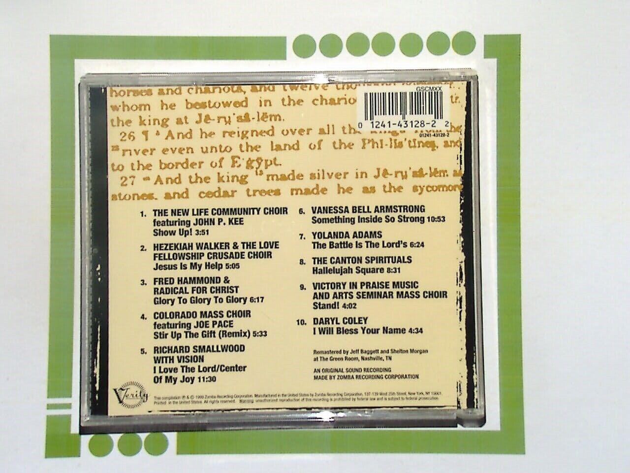 Verity Presents the	Gospel Greats Live Vol. 1 CD Mint