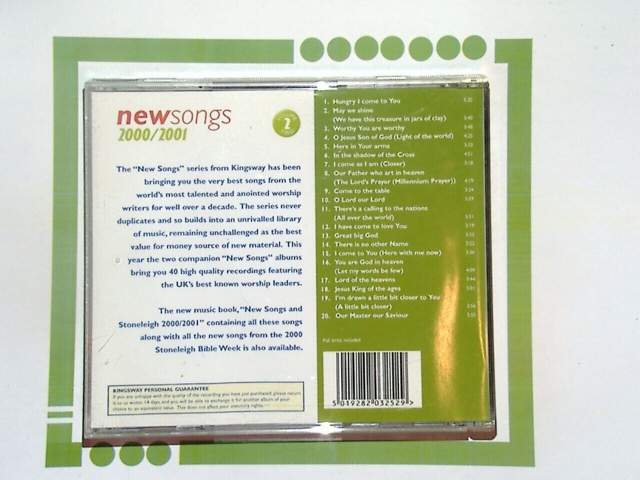 New Songs 2000/2001 Volume 2 20 New Songs Of Worship CD Nr Mint