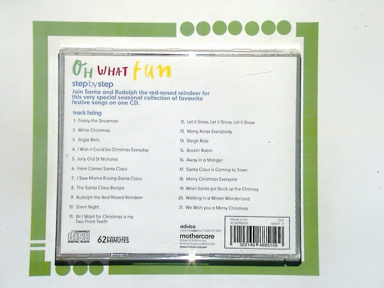 Mothercare Oh what Fun Christmas Songs from Birth CD VGC