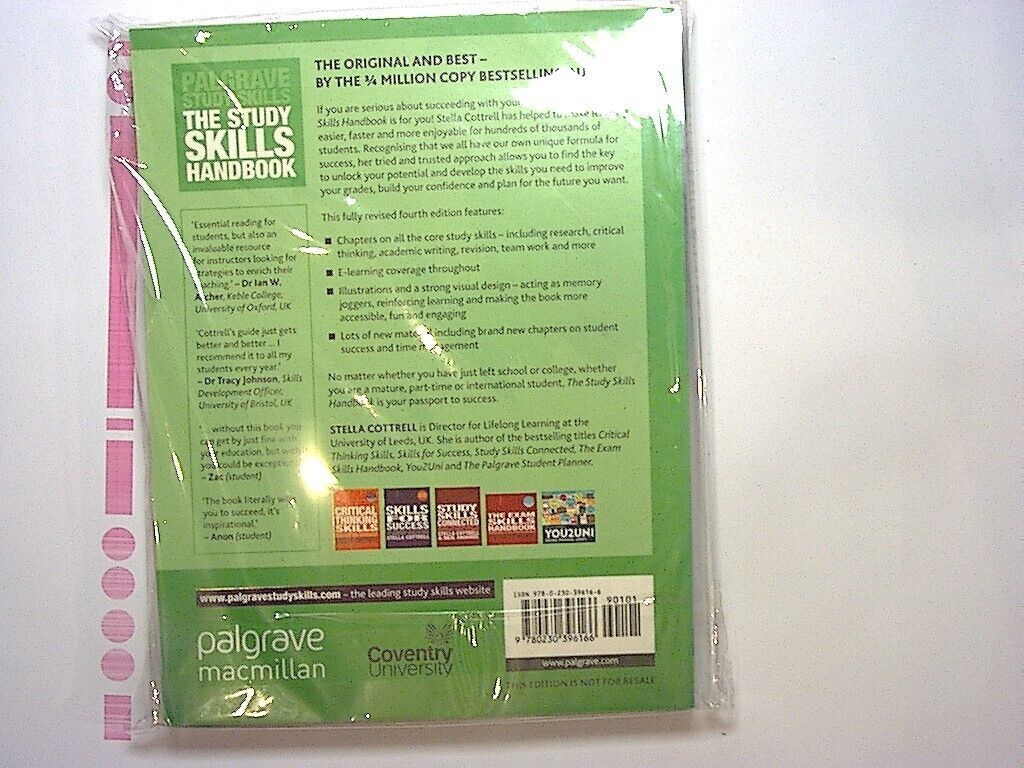 Stella Cottrell The Study Skills Handbook 4th Edition Coventry University PB NEW