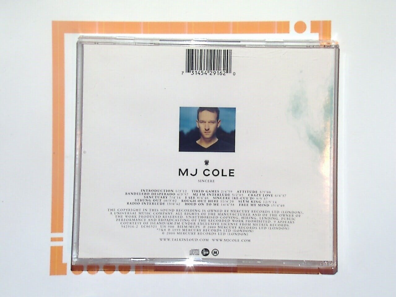 MJ Cole Sincere CD Mint