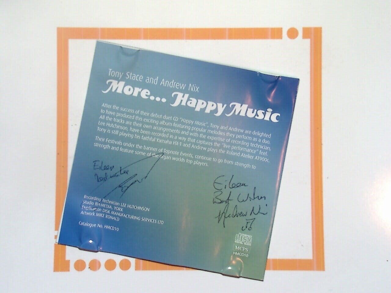 Tony Stace & Andrew Nix More... Happy Music CD Mint Signed