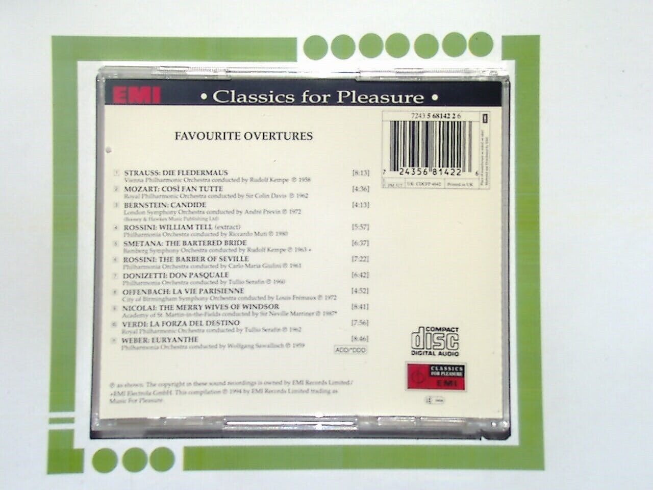 Various - Favourite Overtures CD Nr Mint