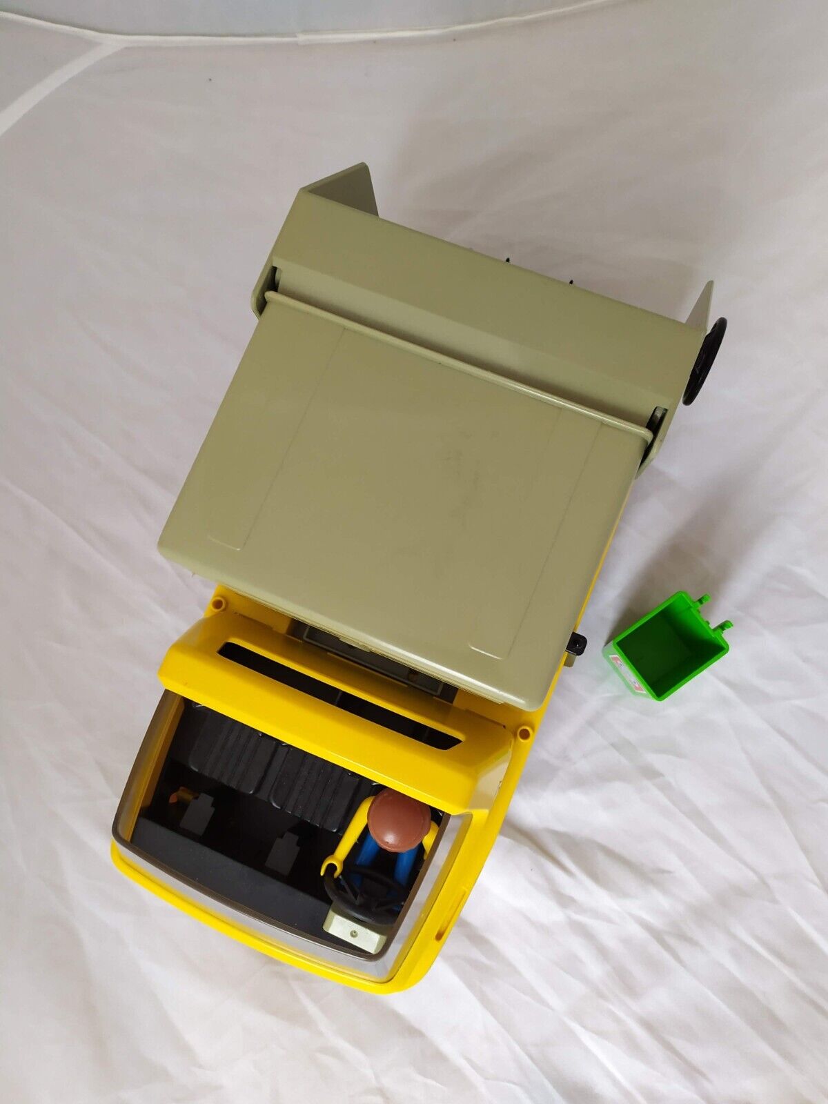 1978 Playmobil City Service Rubbish Garbage Truck with driver & Bin Exc Free P&P