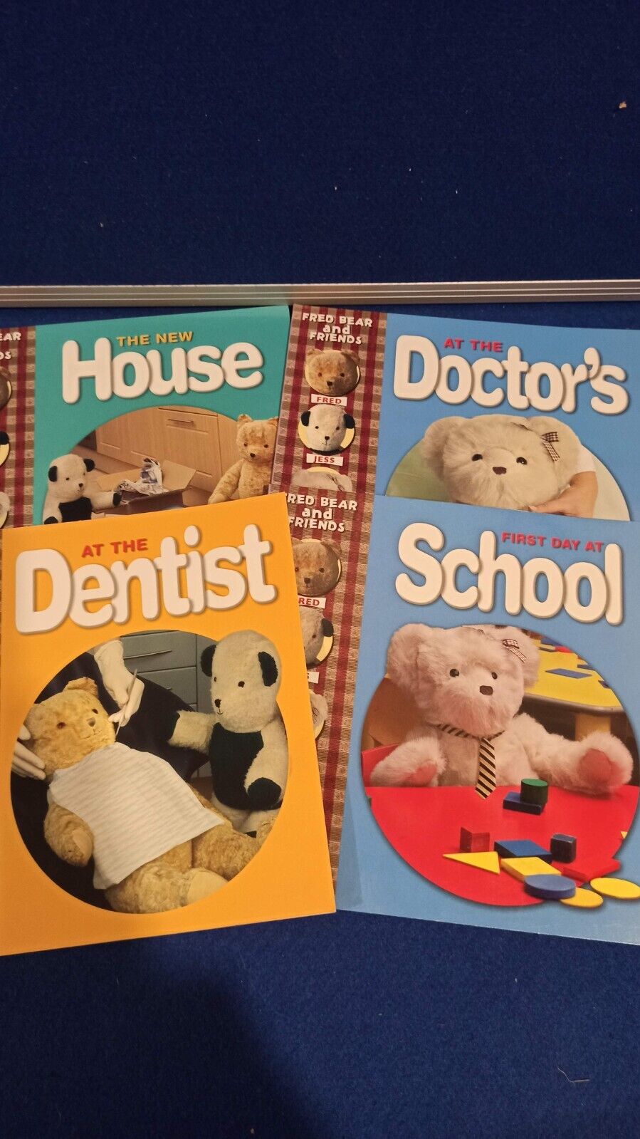 4 x Fred Bear & Friends Book Bundle - New House, Doctors, School & Dentist