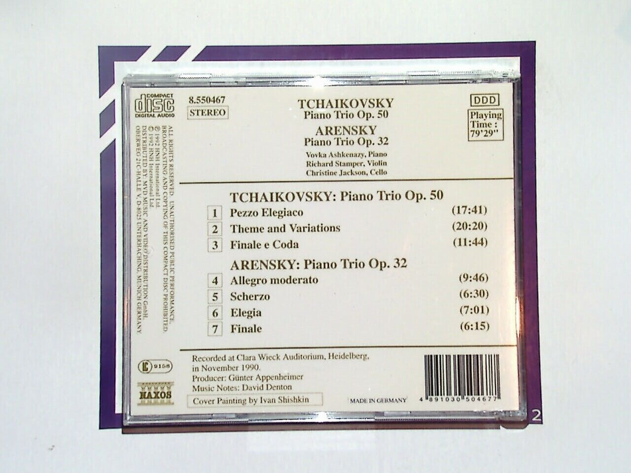 Piano Trios (Ashkenazy Trio) Tchaikovsky Arensky CD
