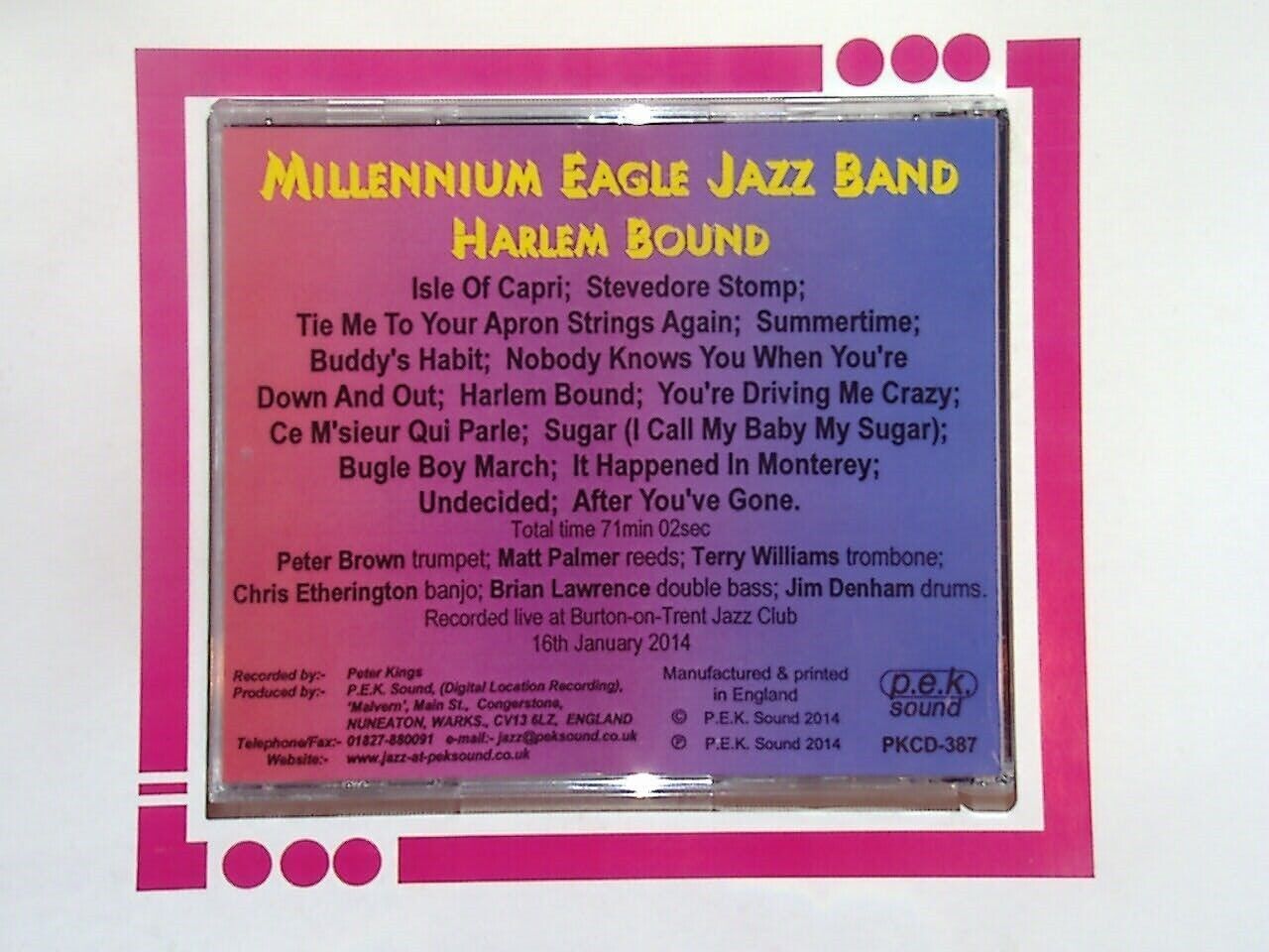 Millenium eagle Jazz Band Harlem Bound CD Mint