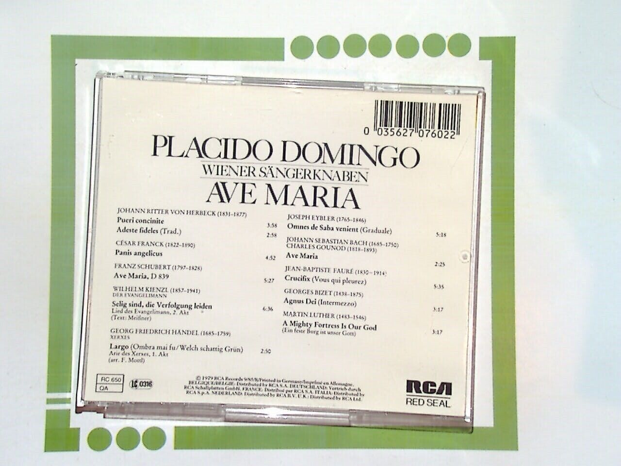 Plácido Domingo Ave Maria CD Mint