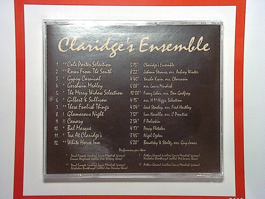 Various - Claridge's Ensemble CD Mint