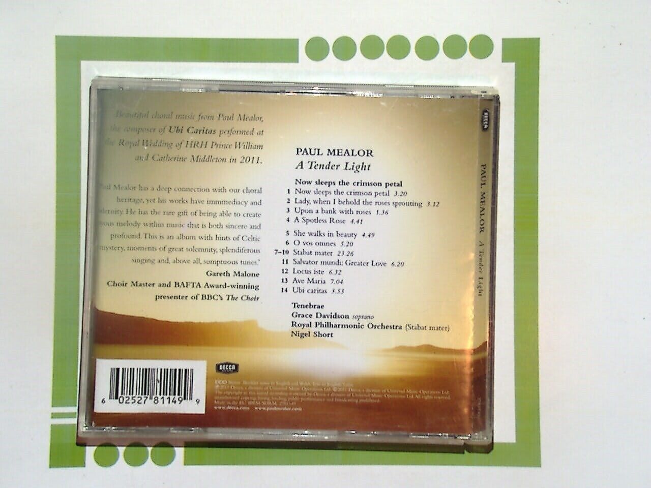 Paul Mealor A Tender Light CD VGC
