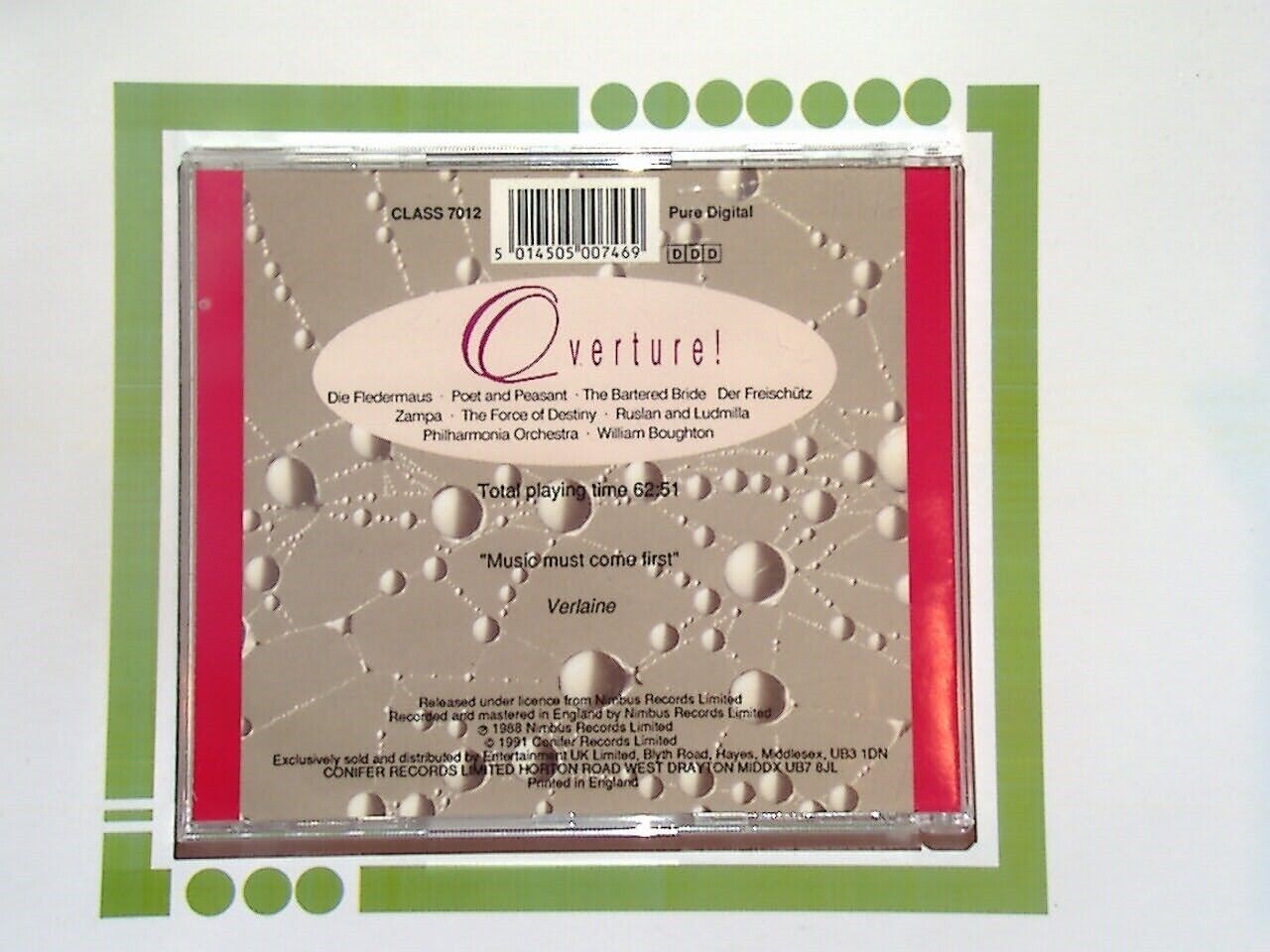 Various - Overture! Die Fledermaus, Poet & Peasant etc CD VGC