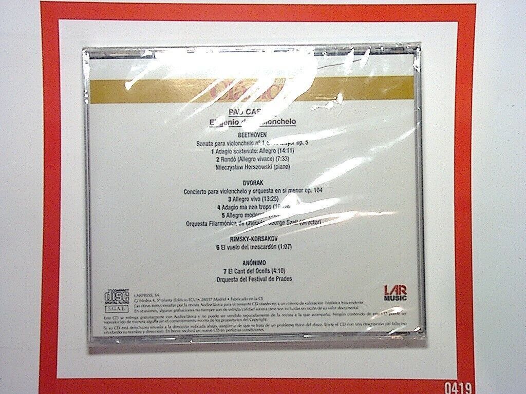 Pau Casals El Genio Del Violonchelo CD New & factory Sealed