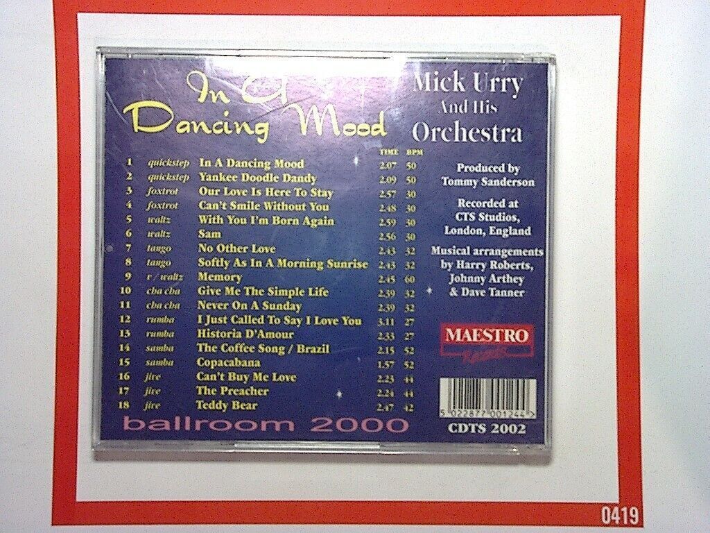 Mick Urry and his Orchestra In A Dancing Mood C D Mint