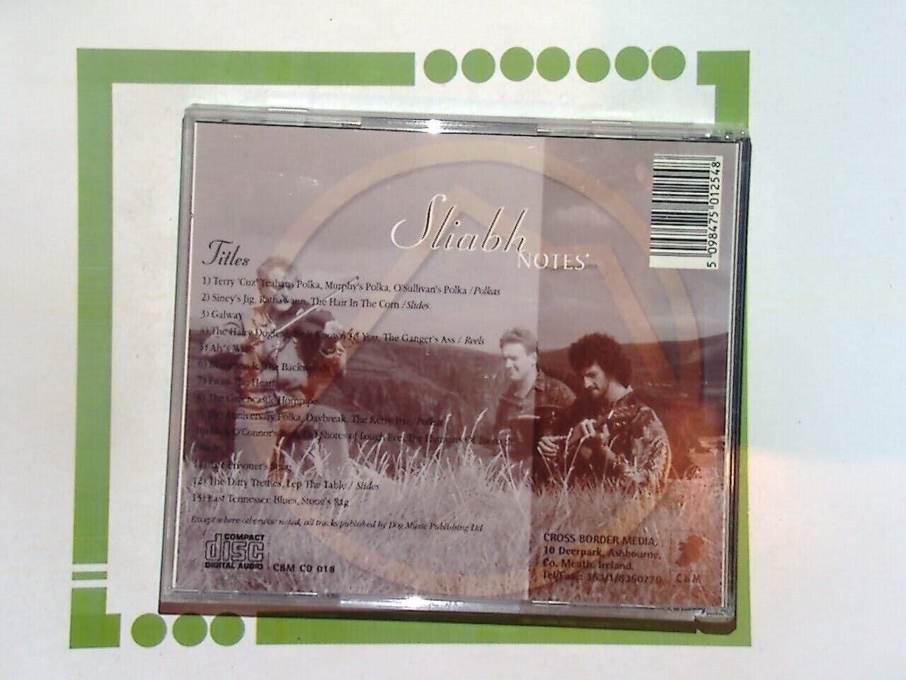 Sliabh Notes Donal Murphy Matt Cranitch, Tommy O'Sullivan CD Mint