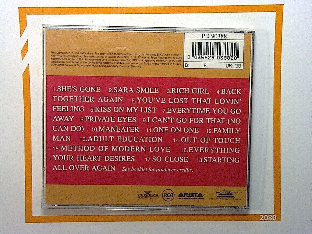 The Best Of Daryl Hall & John Oates: Looking Back CD Nr Mint