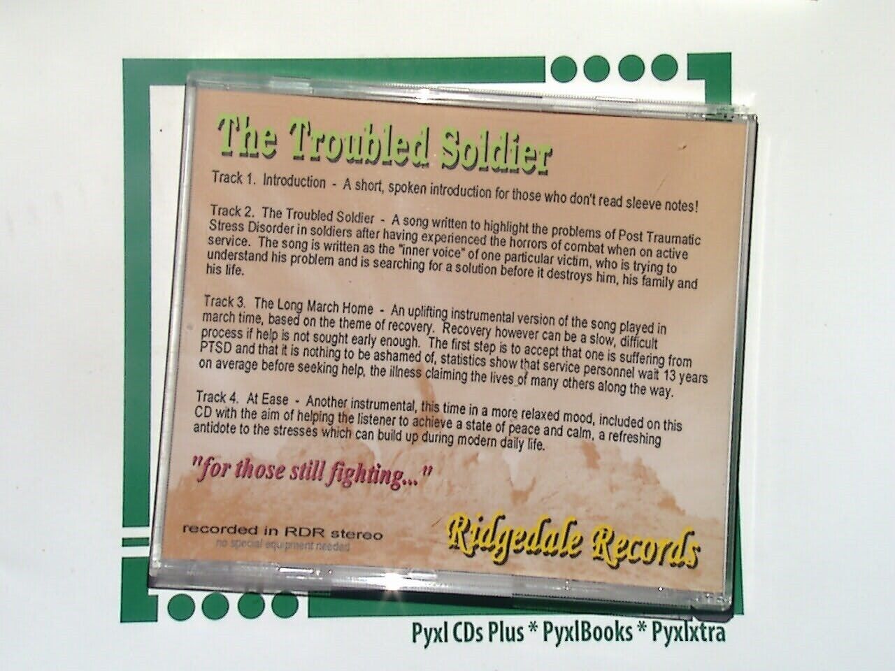 Steve Diamond The Troubled Soldier CD VGC Rare