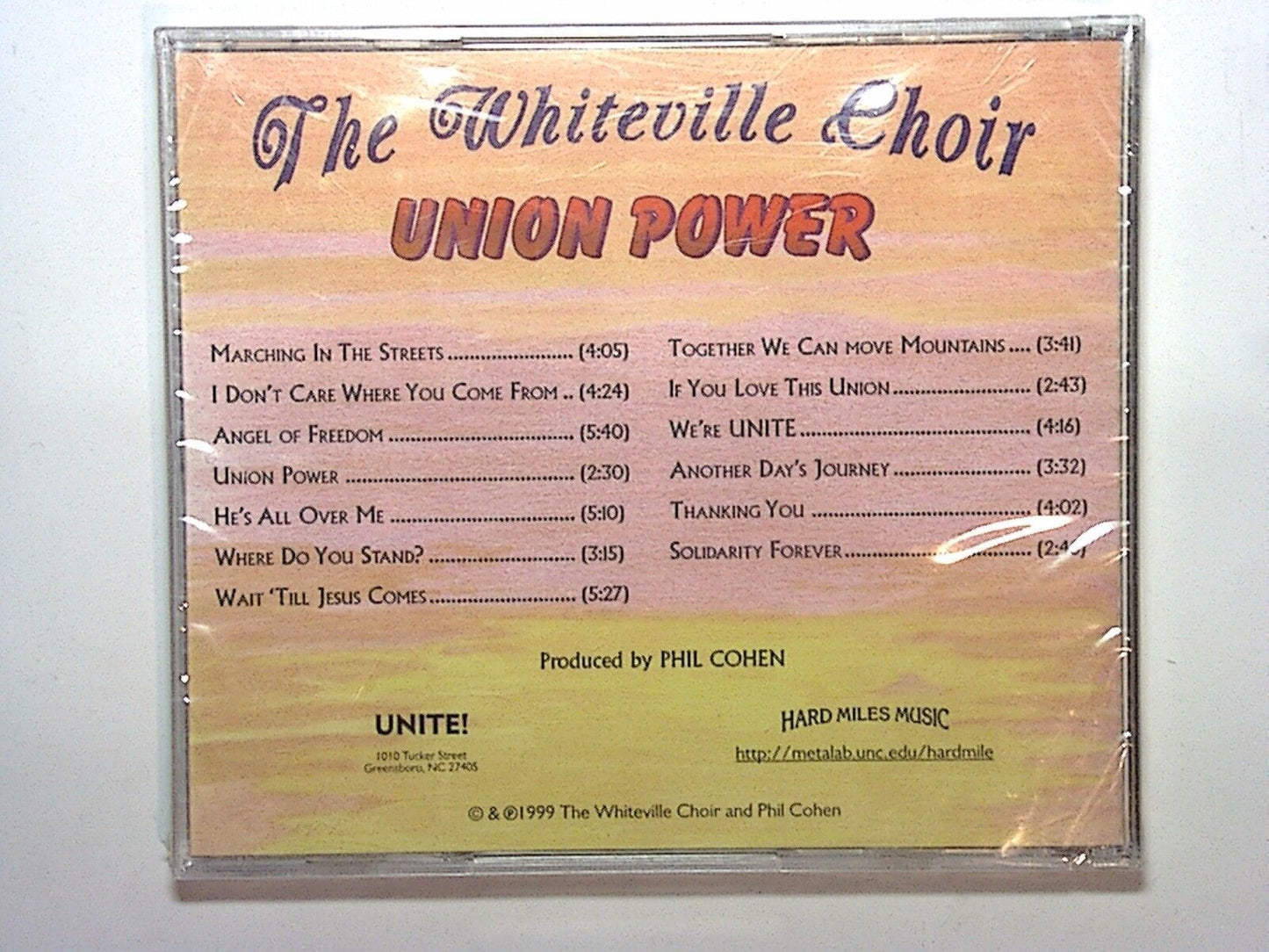 The Whiteville Choir - Unite Local 1077 Union Power CD New & Sealed
