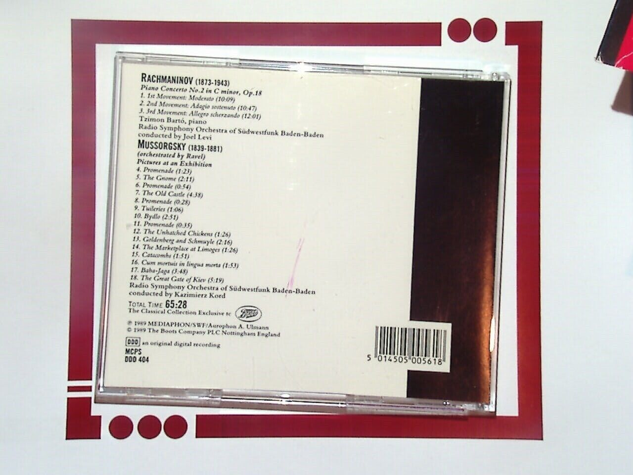 Rachmaninov-Piano Concerto 2/Mussorgsky Pictures Exhibition CD Mint RSO