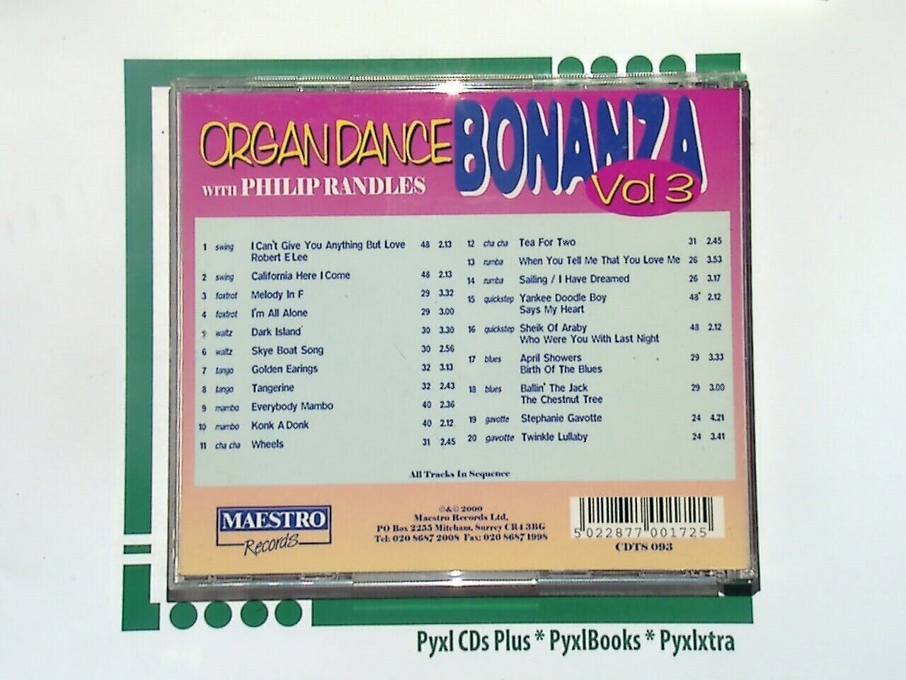 Organ Dance Bonanza Volume 3 With Philip Randles CD Nr Mint
