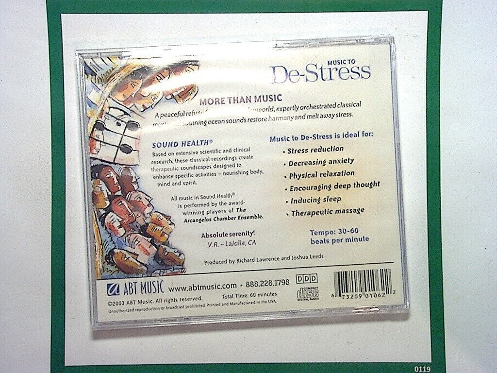 Sound Health Series - Music to De-Stress Arcangelos Chamber Ensemble Mint CD