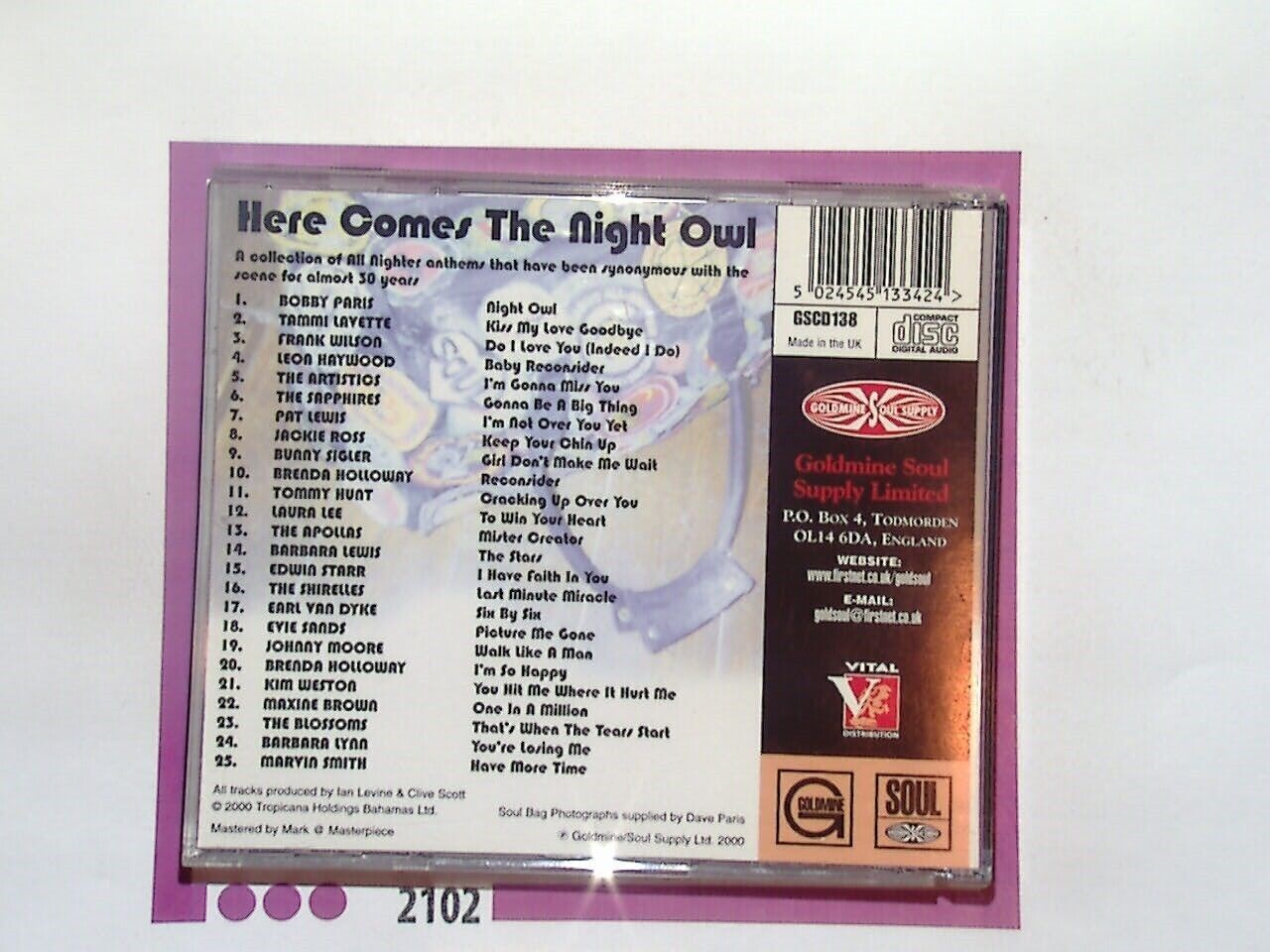 Various Artists Here Comes the Night Owl CD VGC