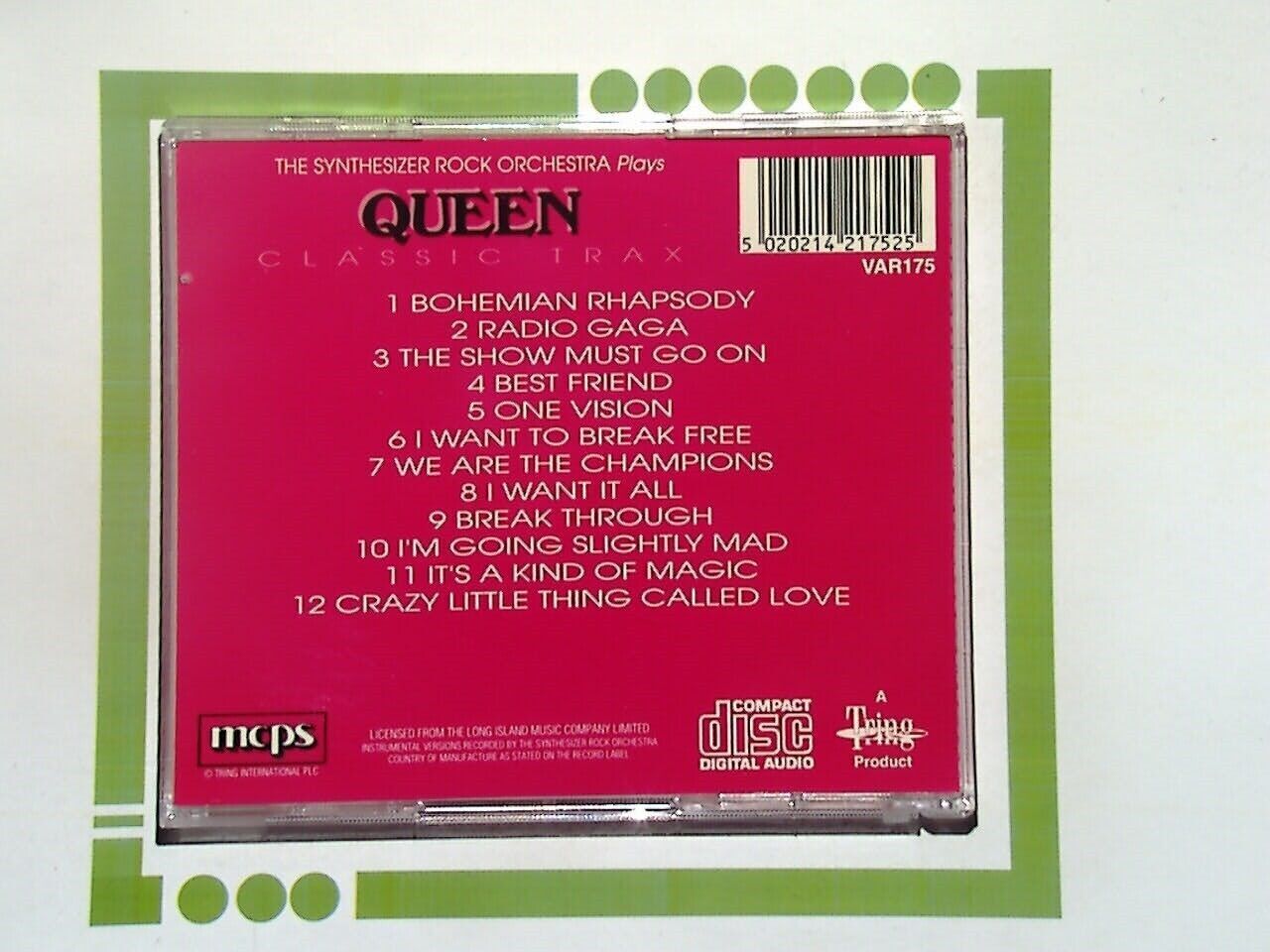 The Synthesizer Rock Orchestra Queen - Classic Trax CD Nr Mint
