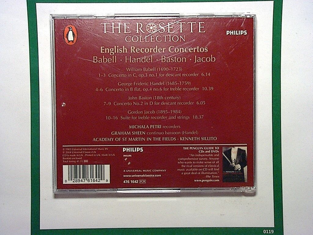 Michala Petri - English Recorder Concertos CD Mint