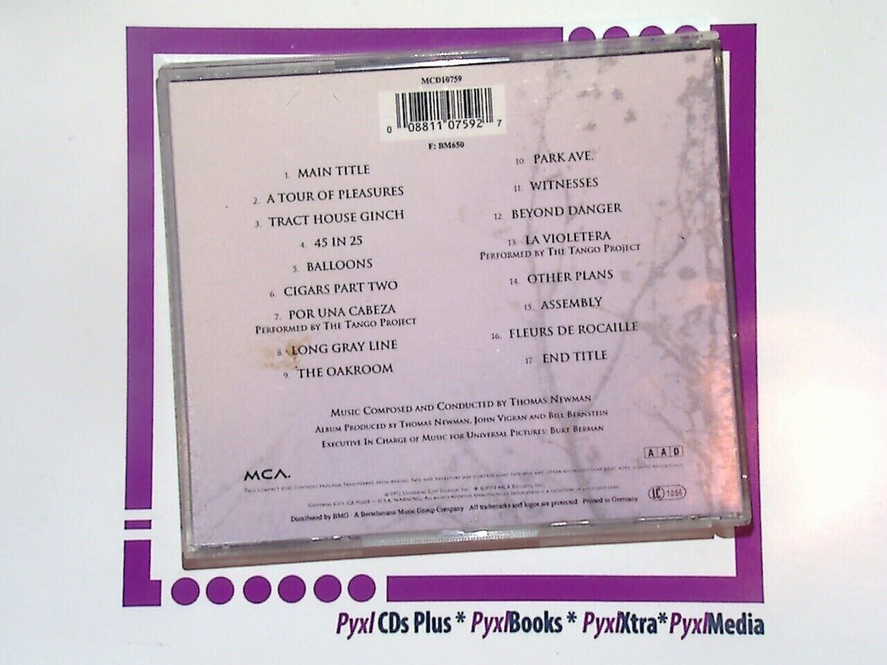 Scent of a Woman Music From The original Soundtrack CD Nr Mint