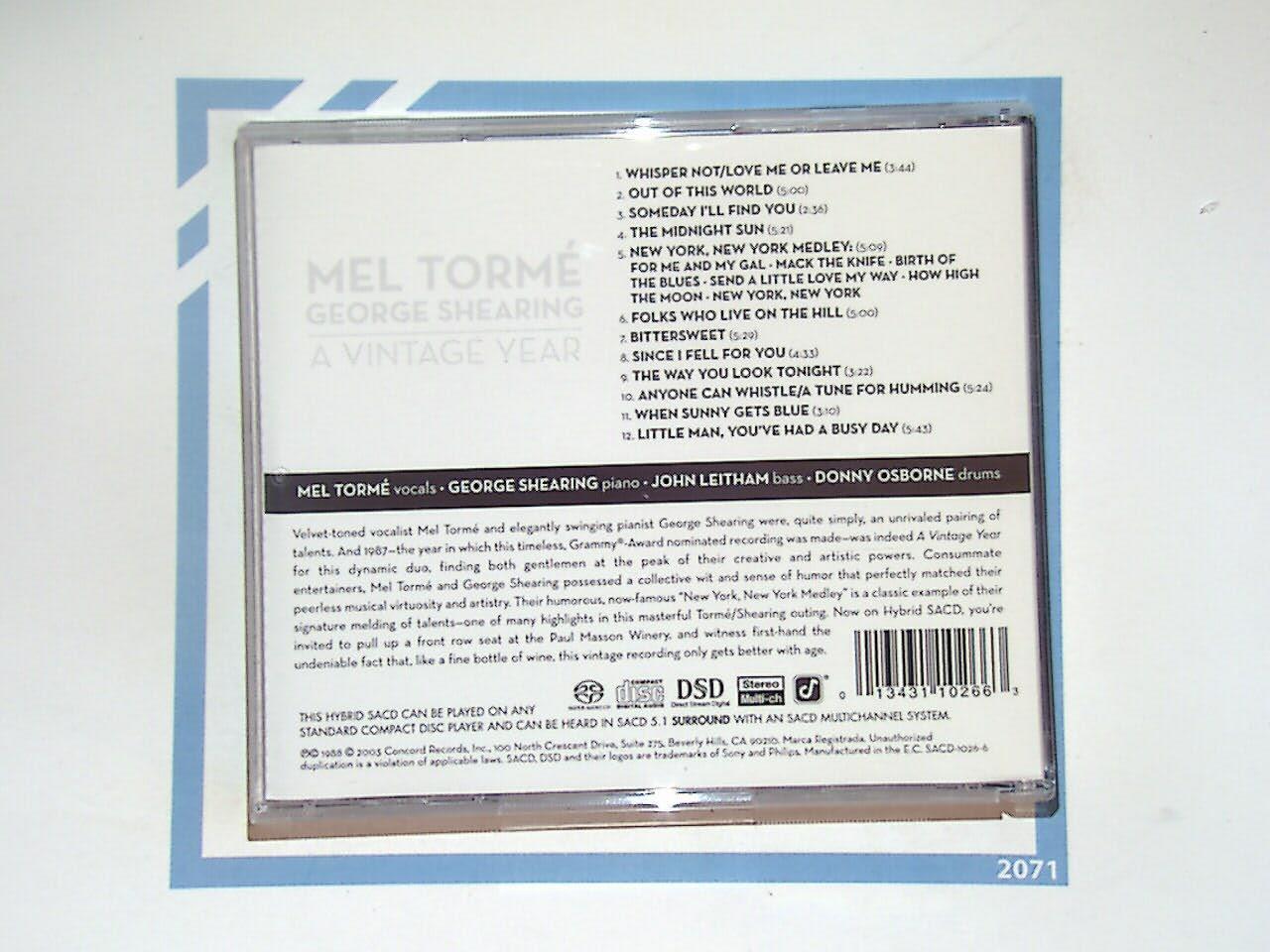 Mel Torme George Shearing A Vintage Year CD Mint