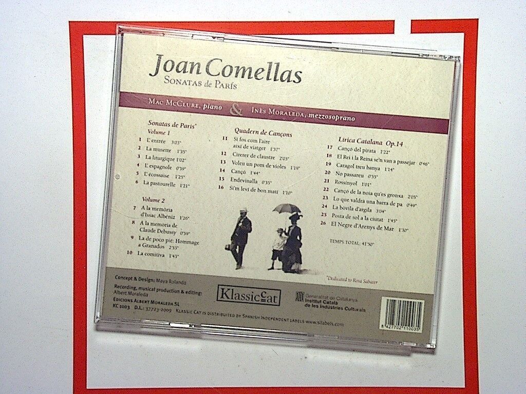 Sonatas de Paris Joan Camellas CD Nr Mint McClure Moraleda