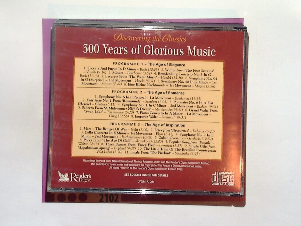Reader's Digest 300 Years of Glorious Music CD Nr Mint