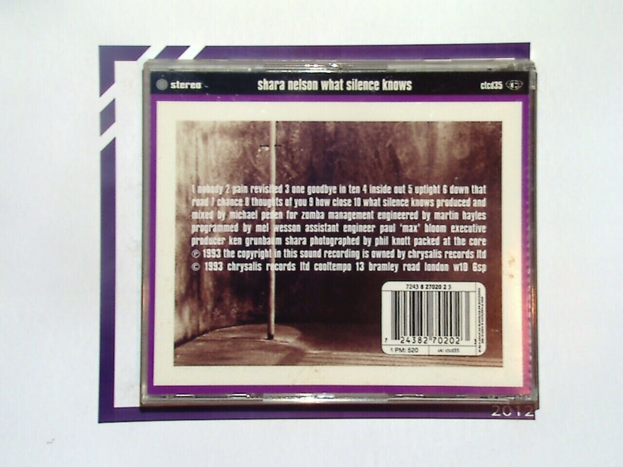 Shara Nelson What Silence Knows CD Mint